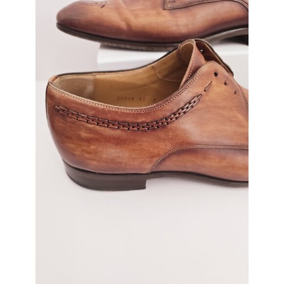 Magnanni Cordero Medallion Toe Derby Cognac Brown 20598 Brogue Dress Shoes 11 M - Picture 3 of 14